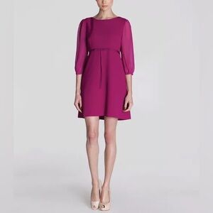 Ted Baker Fuchsia Pink Daris Tie Waist Short Dress 4 Shower Wedding Magenta Twee